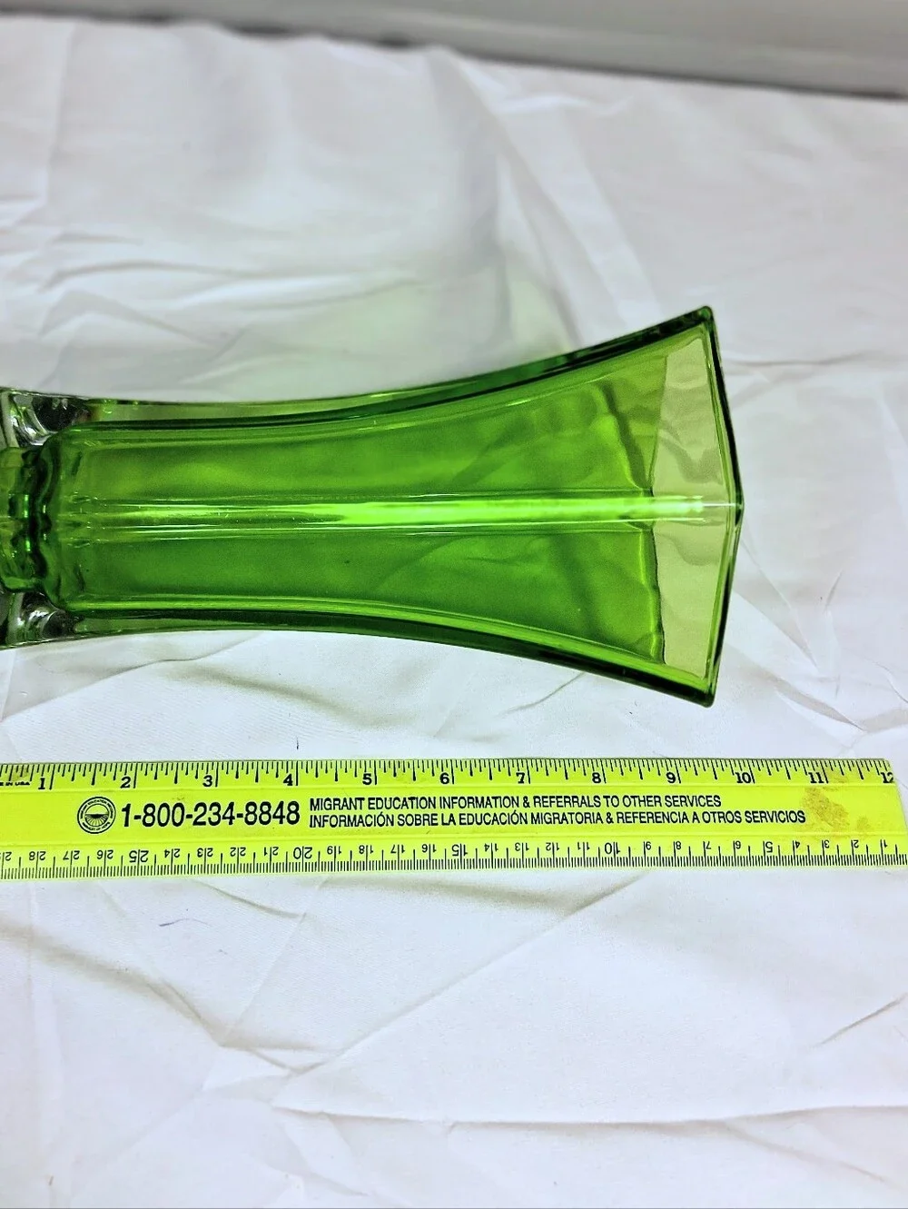 Vintage Emerald Green Hoosier Glass 4040 Art Deco Early to Mid 1900's Glass Vase